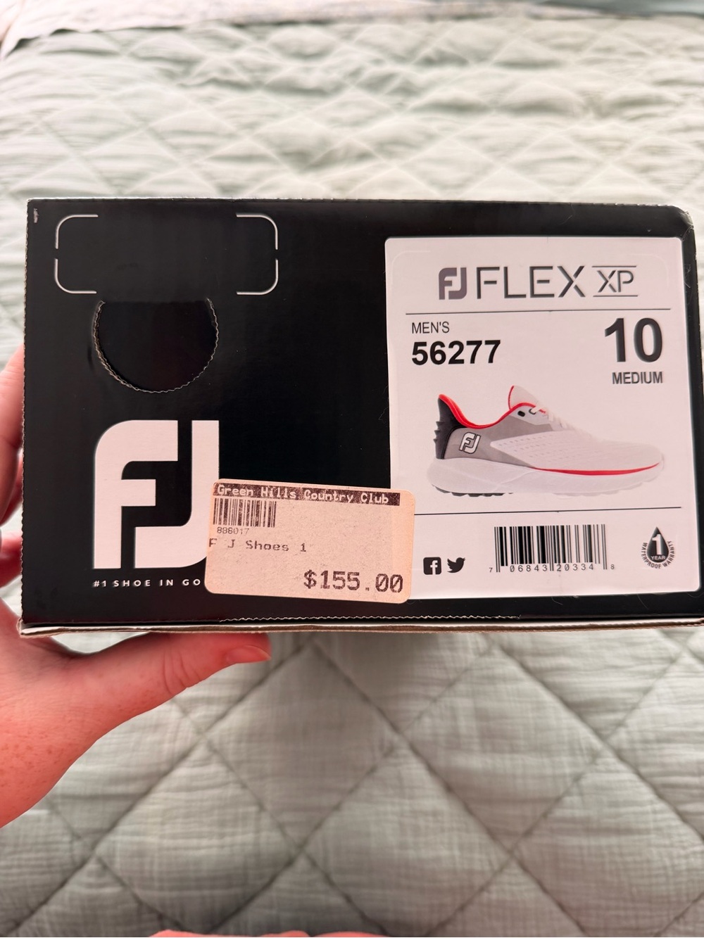 FootJoy FJ Flex XP Men's Golf Shoes in White with Red and Gray Accents